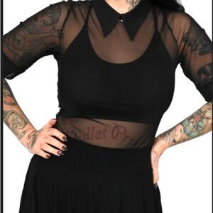 Sheer Black Mesh Top
